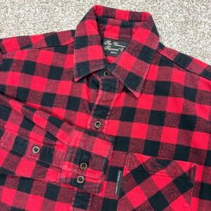 The Vermont Flannel Co Men's Buffalo Plaid Button Down Shirt Small Red Black